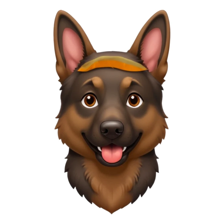cartoon style dark German Shepherd dog with its long tongue hanging out  sticker