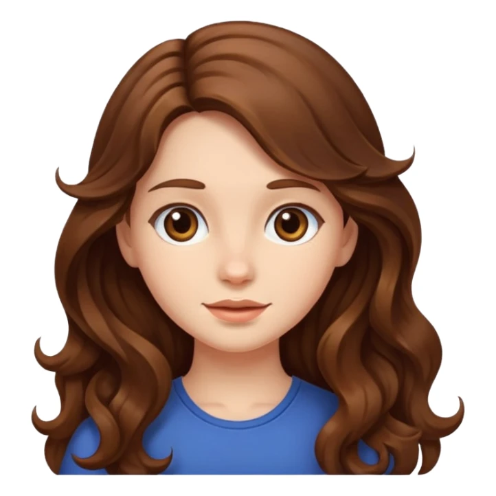 ragazza capelli mossi lunghi castani sticker