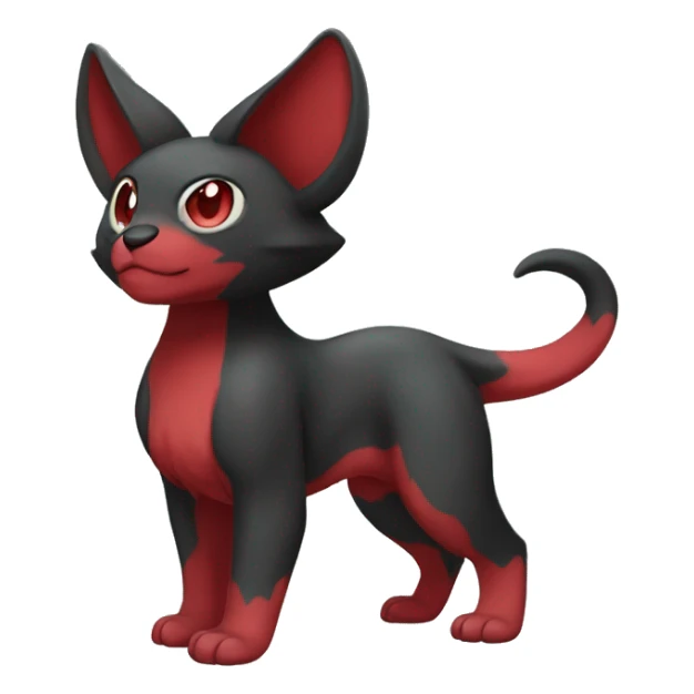 Cute cool black red animal hybrid Fakemon full body sticker