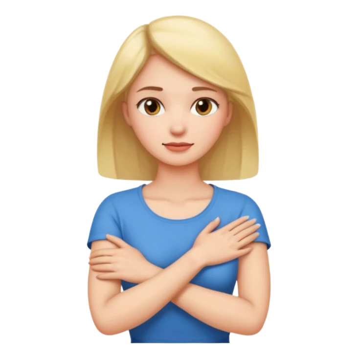 arms crossed holding neck woman sticker