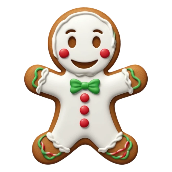 Emoji omino pan di zenzero bianco sticker