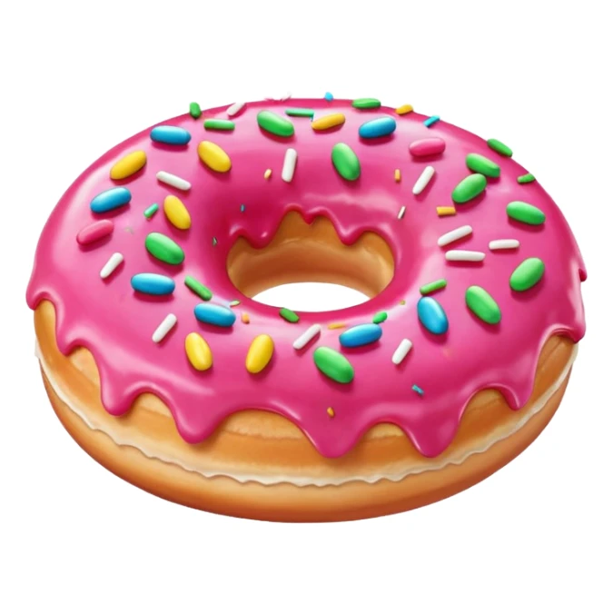 Apple device donut emoji but pink instead of chocolate  sticker