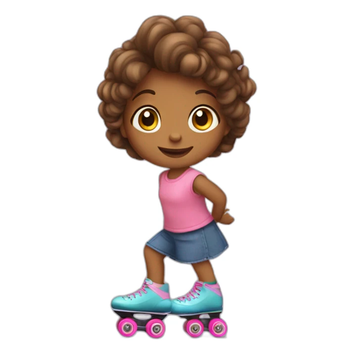 little girl on roller skate sticker