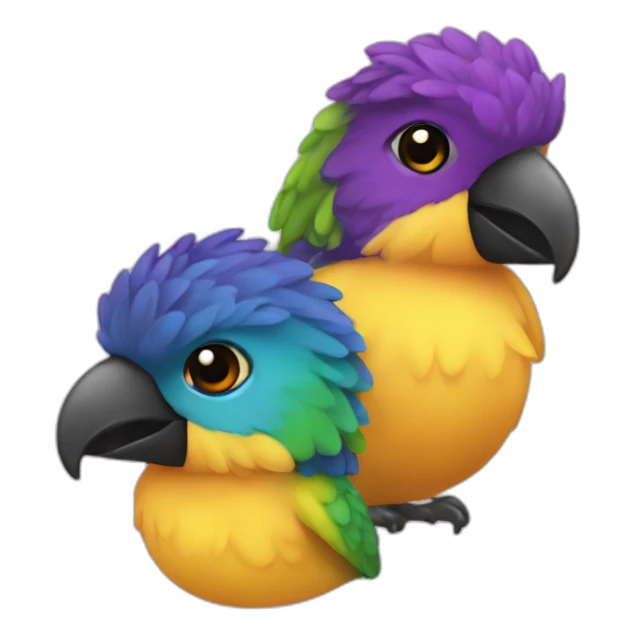 3 colorful fledglings sticker