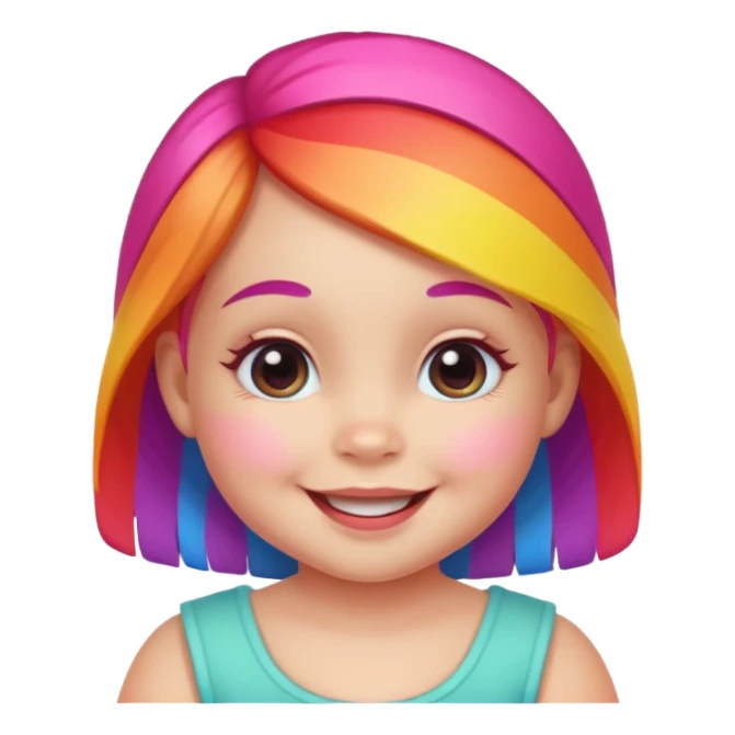 a rainbow skin baby girl sticker