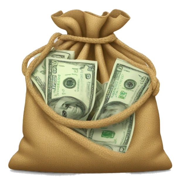 bag full of money sticker