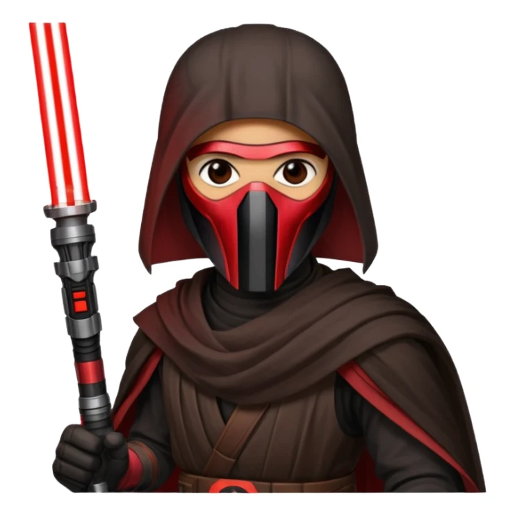 Darth Revan with his mask on holding red lightsaber sticker