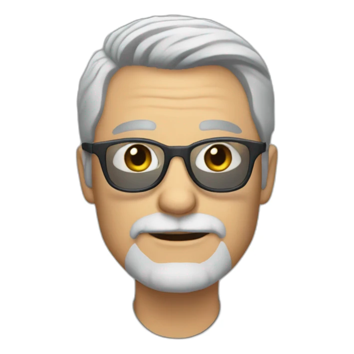 50 year old white man with grey hair and grey beard and dark glasses sticker