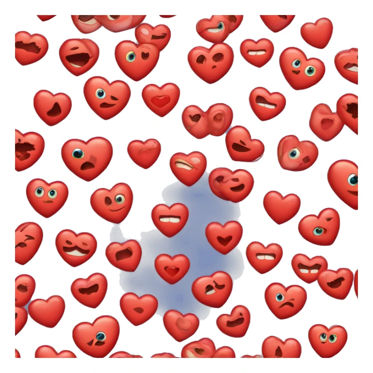 Carita con ojos de corazones y sonrojado sticker