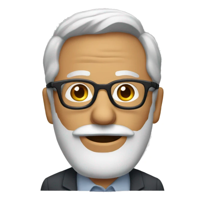 man with a graying beard wearing fancy glasses sticker
