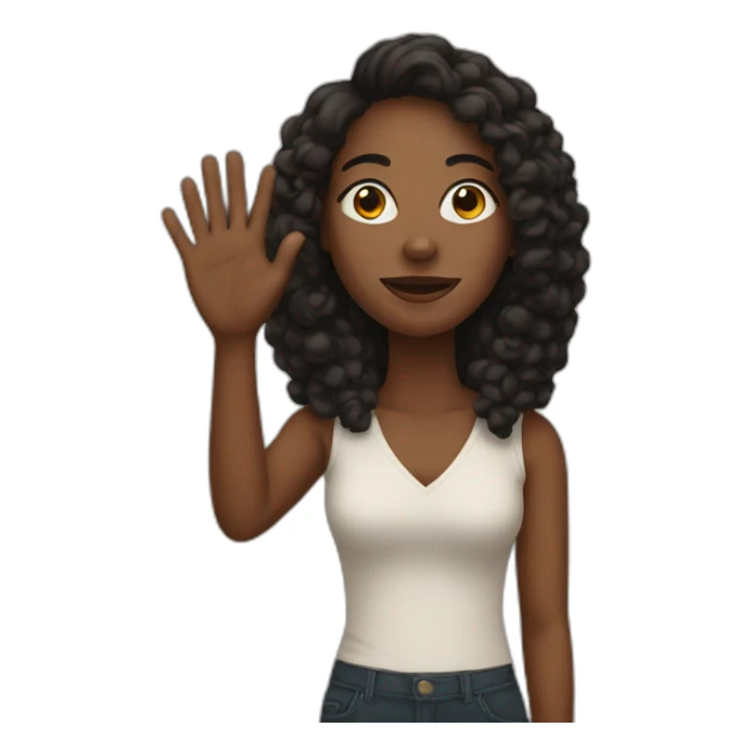 black woman raised hand sticker