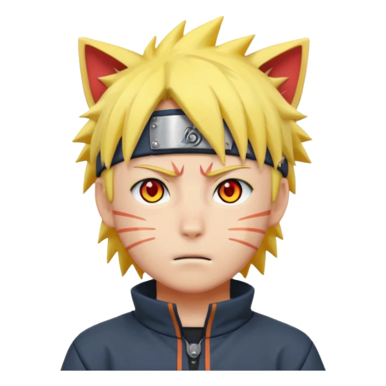 Ghibli style Naruto with red cat eyes and whiskers sticker