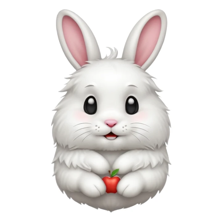 a rabbit shaking its head or gesturing 'no', clear expression, apple style emoji sticker
