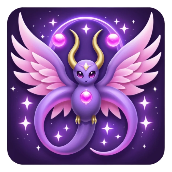 Pokemon legendary purple and pink lunala sticker