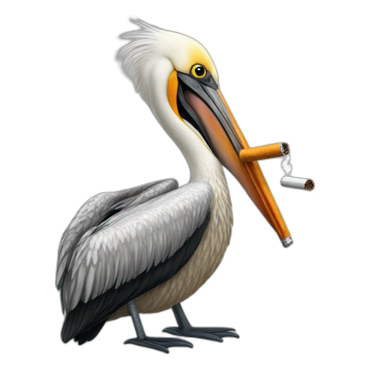 Pelican with a cigarette in its mouth sticker