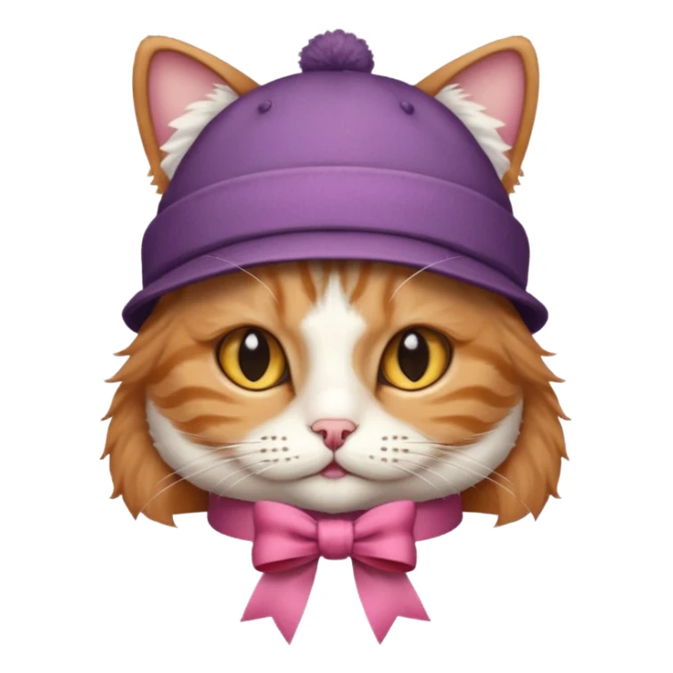 cat wearing a hat and ribbon sticker