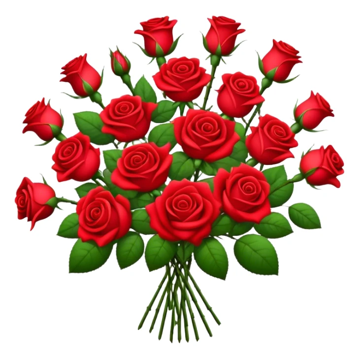 Red rose bouquet with white little dot flowers sticker