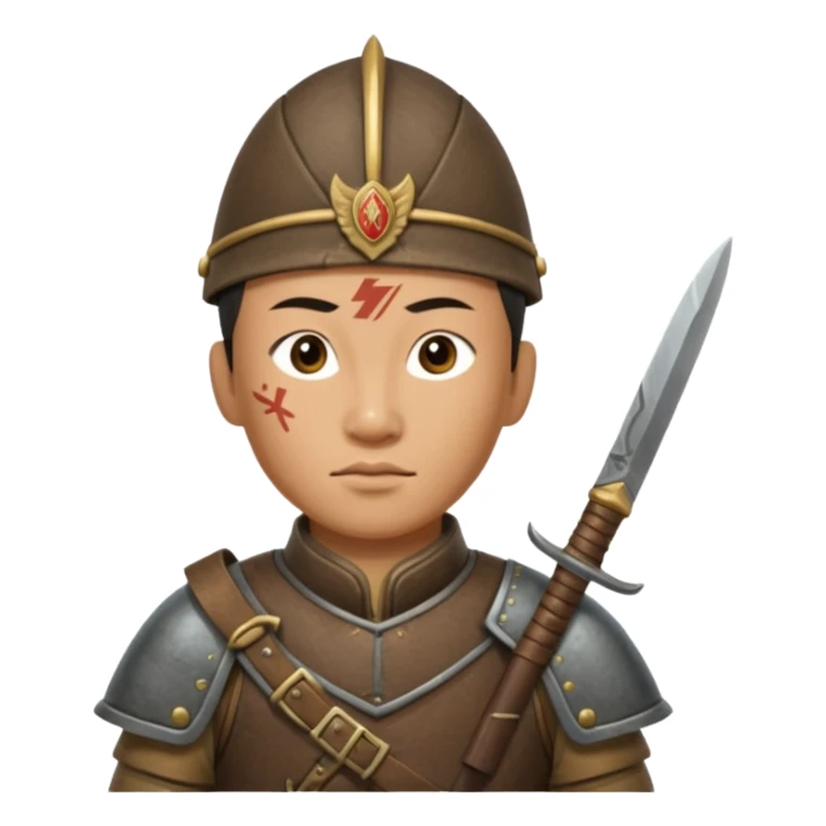 horse mogolian ancient army with small knife sticker