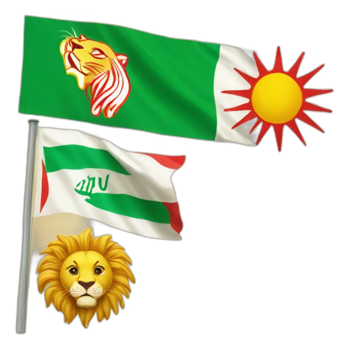Lion and sun flag of Iran sticker