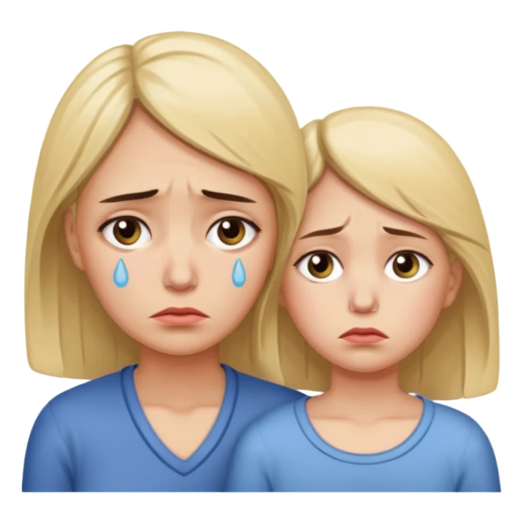 sad family (mom and daughter) sticker