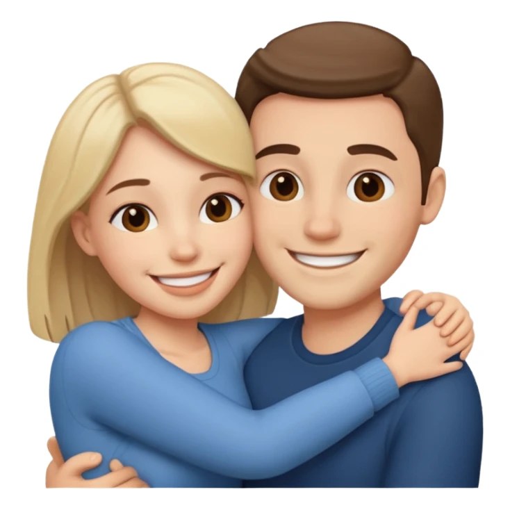 A happy boyfriend and girlfriend hug sticker