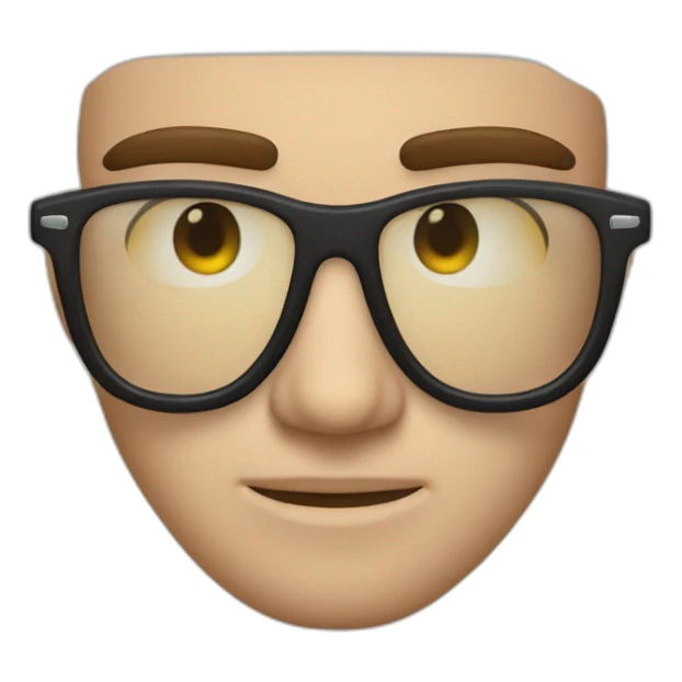 cara de hombre con lentes pensativo sticker