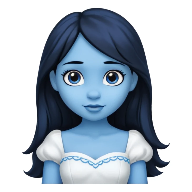 Smurffete with black hair and blue skin sticker