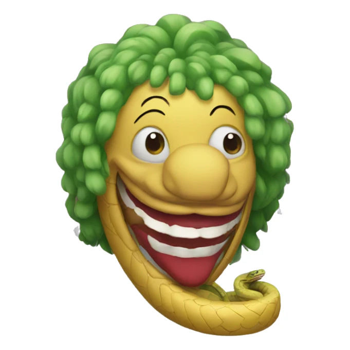 snake wearing clown wig sticker