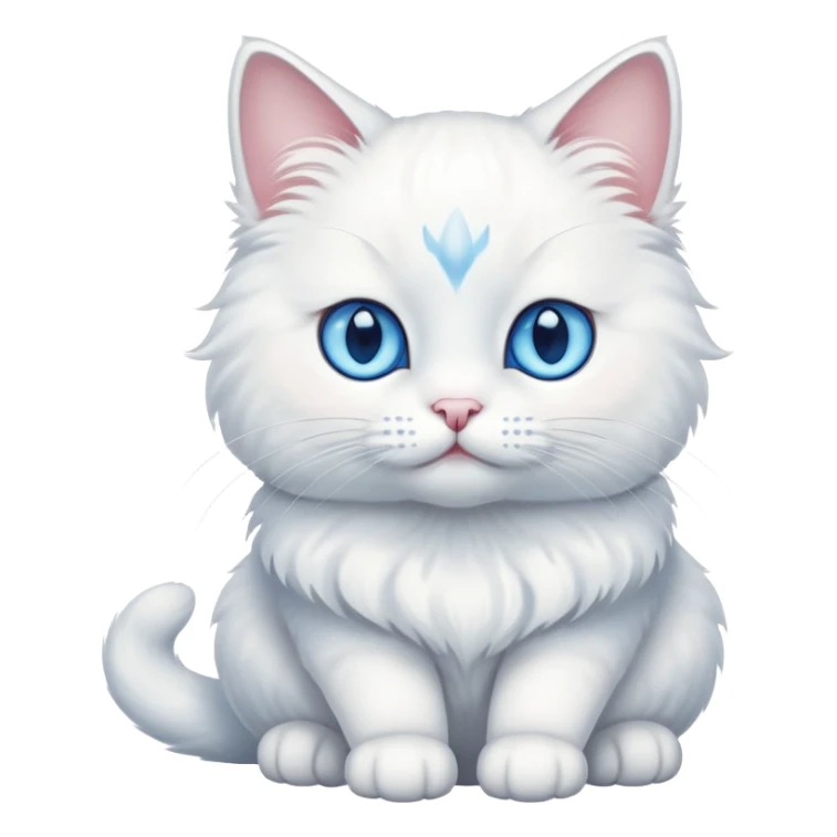 White cat with blue eyes sticker