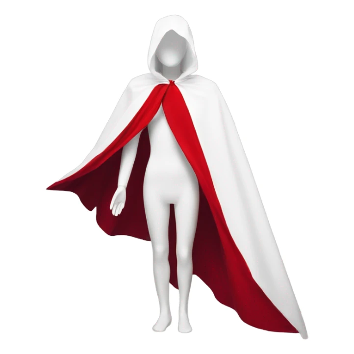 faceless white mannequin flying red cape sticker