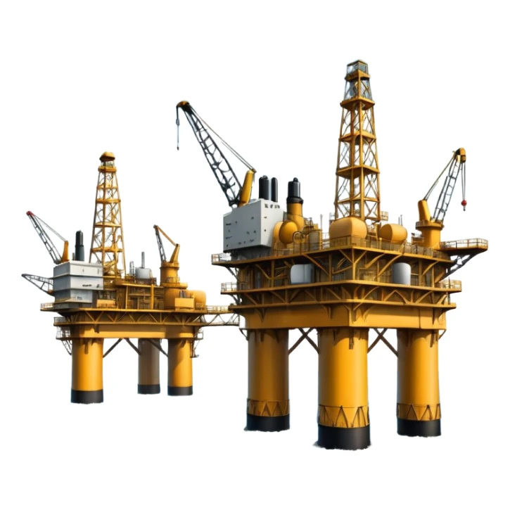 Oil platforms in the ocean beautiful big full scenic scenery full canvas sticker