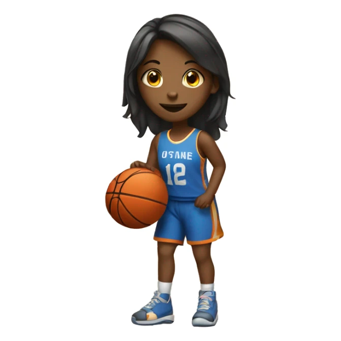 Girl playing basketball sticker