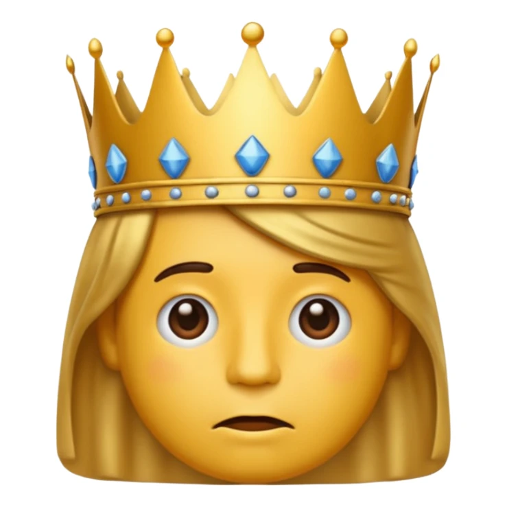 Tired emoji wearing a king’s crown sticker