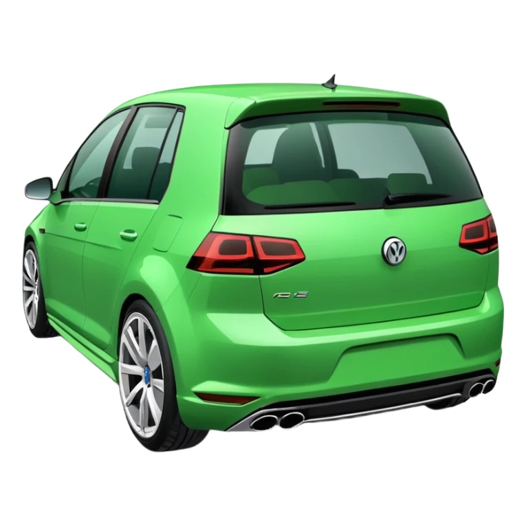peut tu me faire une golf R verte flash avec des roue blanche  sticker
