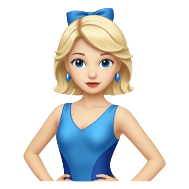 blue jazz style dance costume on blonde sticker
