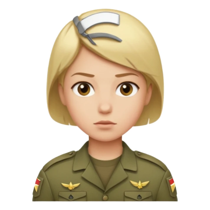 a soldier with blonde hair short hair sticker