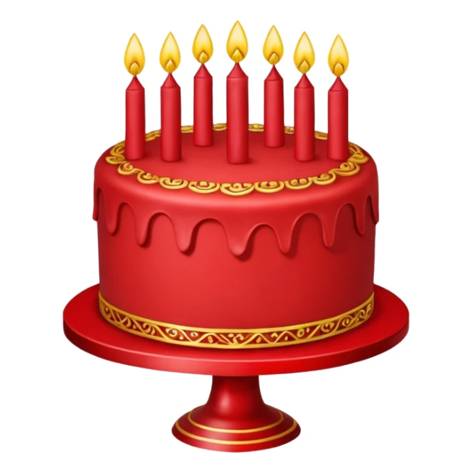 red cake with golden details sticker