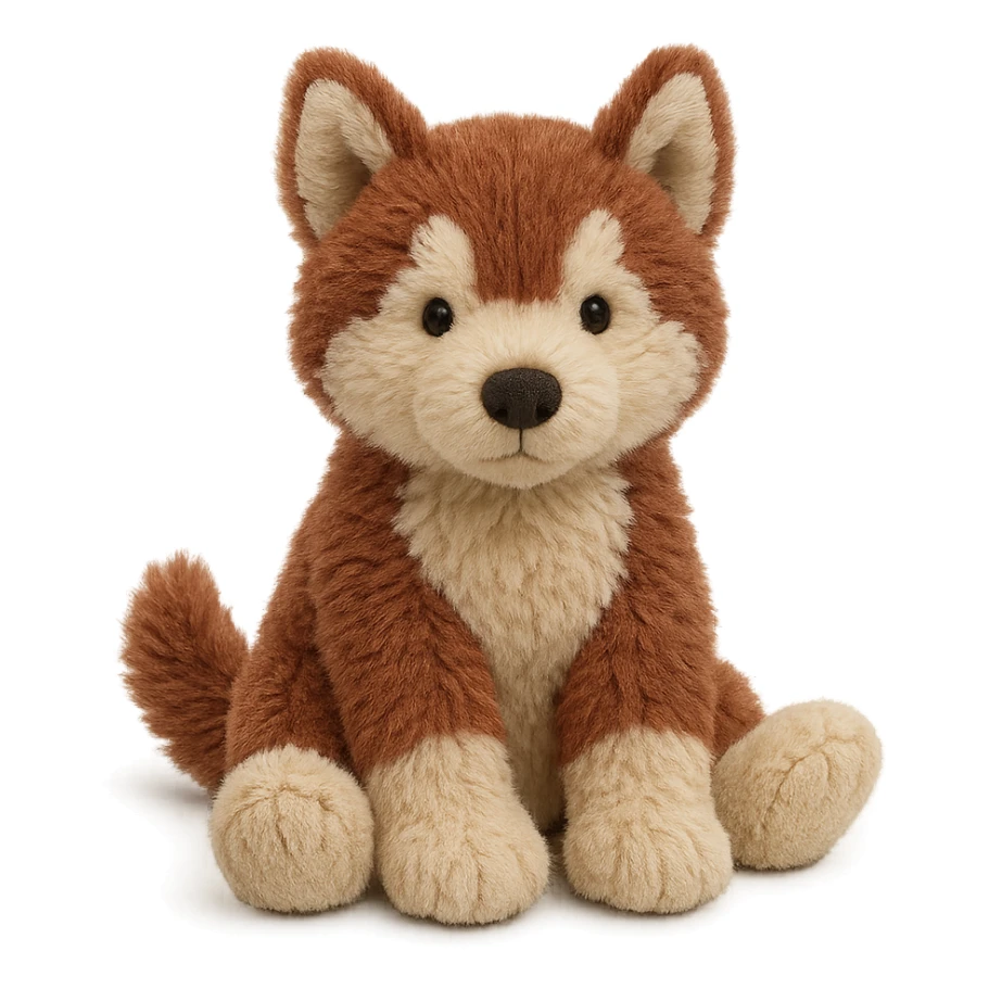 jellycat stuffed plush reddish-brown siberian husky pup sticker