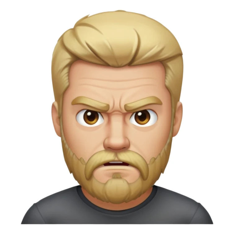 angry man with blonde hair and beard sticker