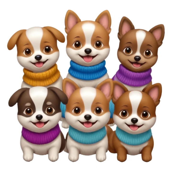 Cagnolini piccoli con vestiti di maglia sticker