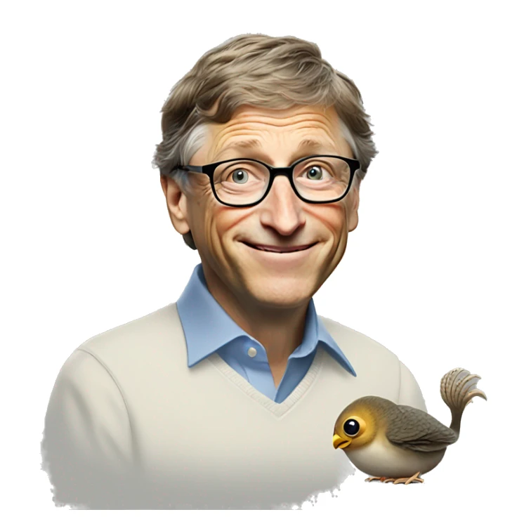 bill gates with a pet cockle sticker