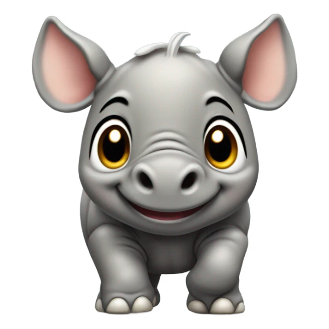 Excited baby rhino sticker