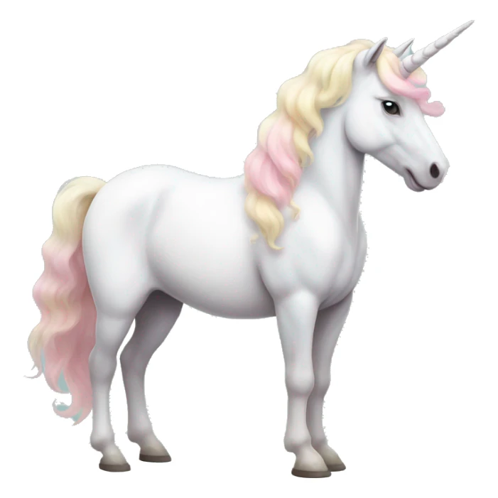 Fullbody White unicorn with pastel color mane  sticker