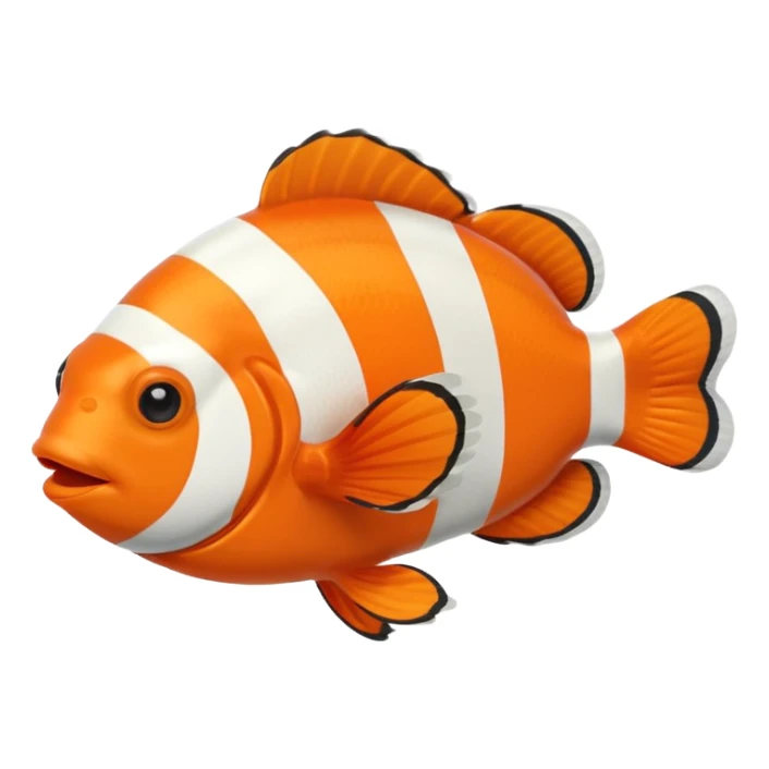 Full body of a clownfish, apple emoji style sticker