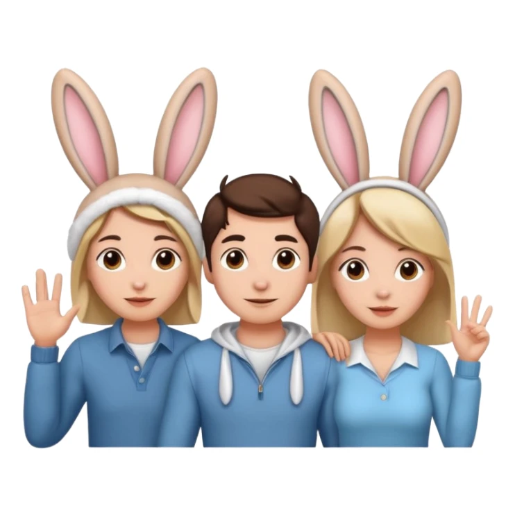 Bunny ear Bunny ears style between husband and wifewith boyfriend and girlfriend sticker