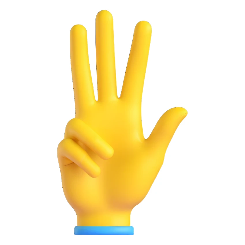 yellow hand making the 'OK' gesture, 3D emoji style, with a blue outline sticker