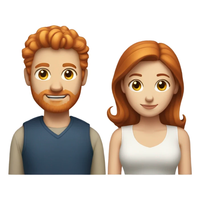Ginger man and brunette woman sticker