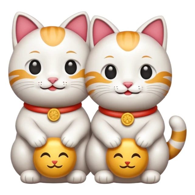 Calm emoji with lucky cats sticker