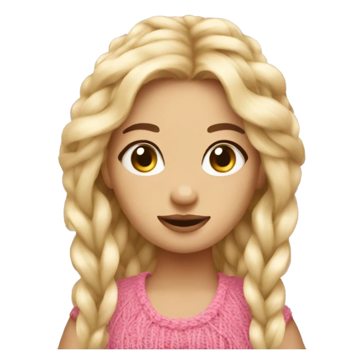 girl with yarn pink blond sticker