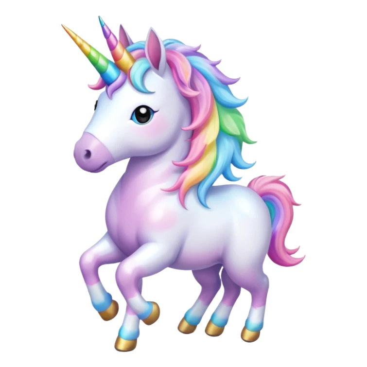 Gökkuşağının üstünde yürüyen unicorn sticker